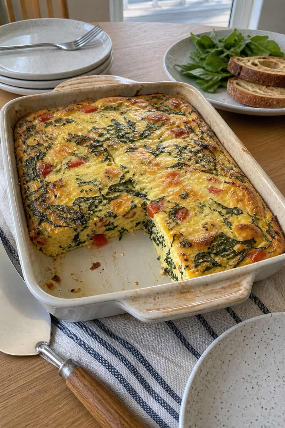25 Valentine's Day Brunch Hosting Ideas for a Pretty Morning Table 4. Add a Savory Egg Bake for Valentine’s Day brunch