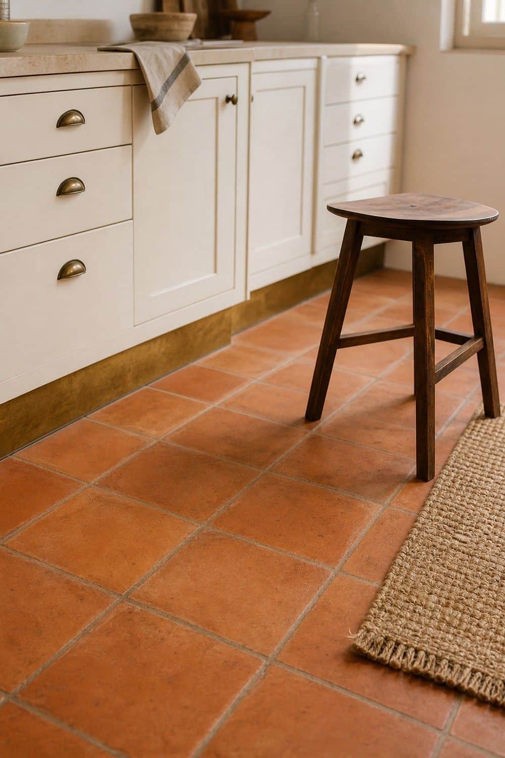 vintage kitchen ideas 07 terracotta flooring for 70s warmth