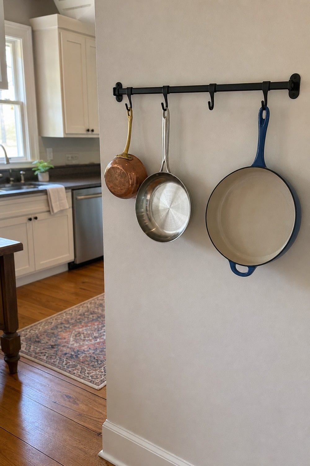 vintage kitchen ideas 17 pot rack on a strong wall