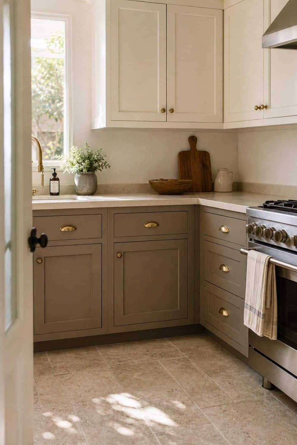 25 Warm Neutral Kitchen Ideas for a Softer Modern Look 3. Try Taupe Lower Cabinets