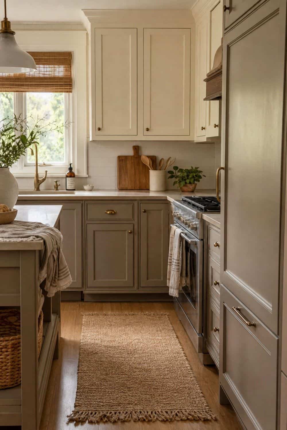 25 Warm Neutral Kitchen Ideas for a Softer Modern Look 16. Add a Neutral Kitchen Runner