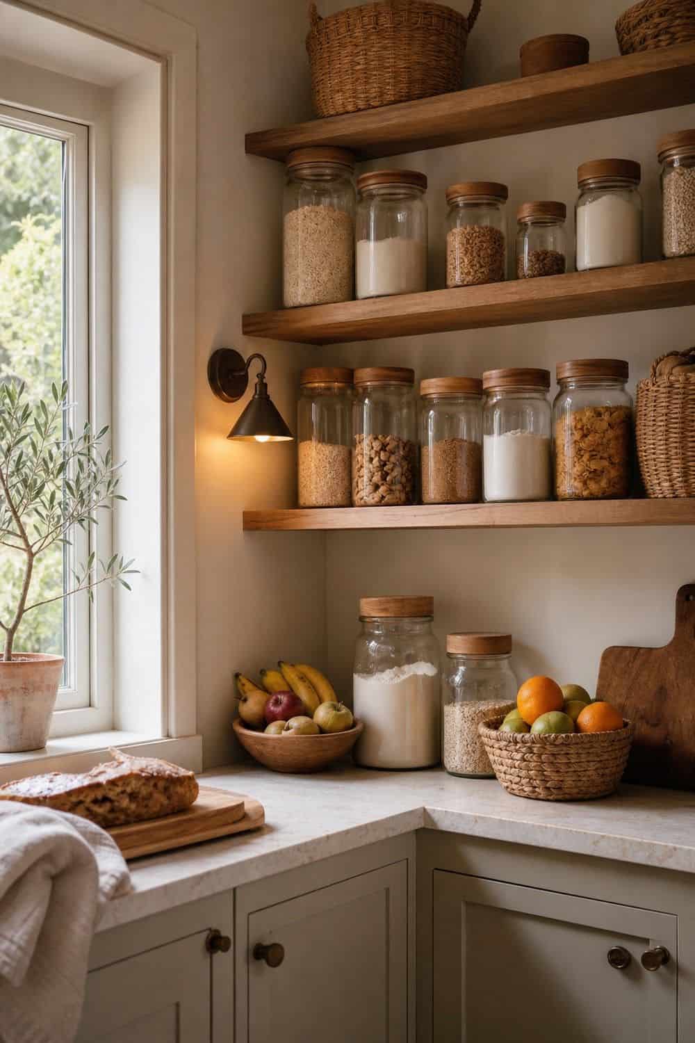 25 Warm Neutral Kitchen Ideas for a Softer Modern Look 24. Create a Warm Neutral Pantry Corner