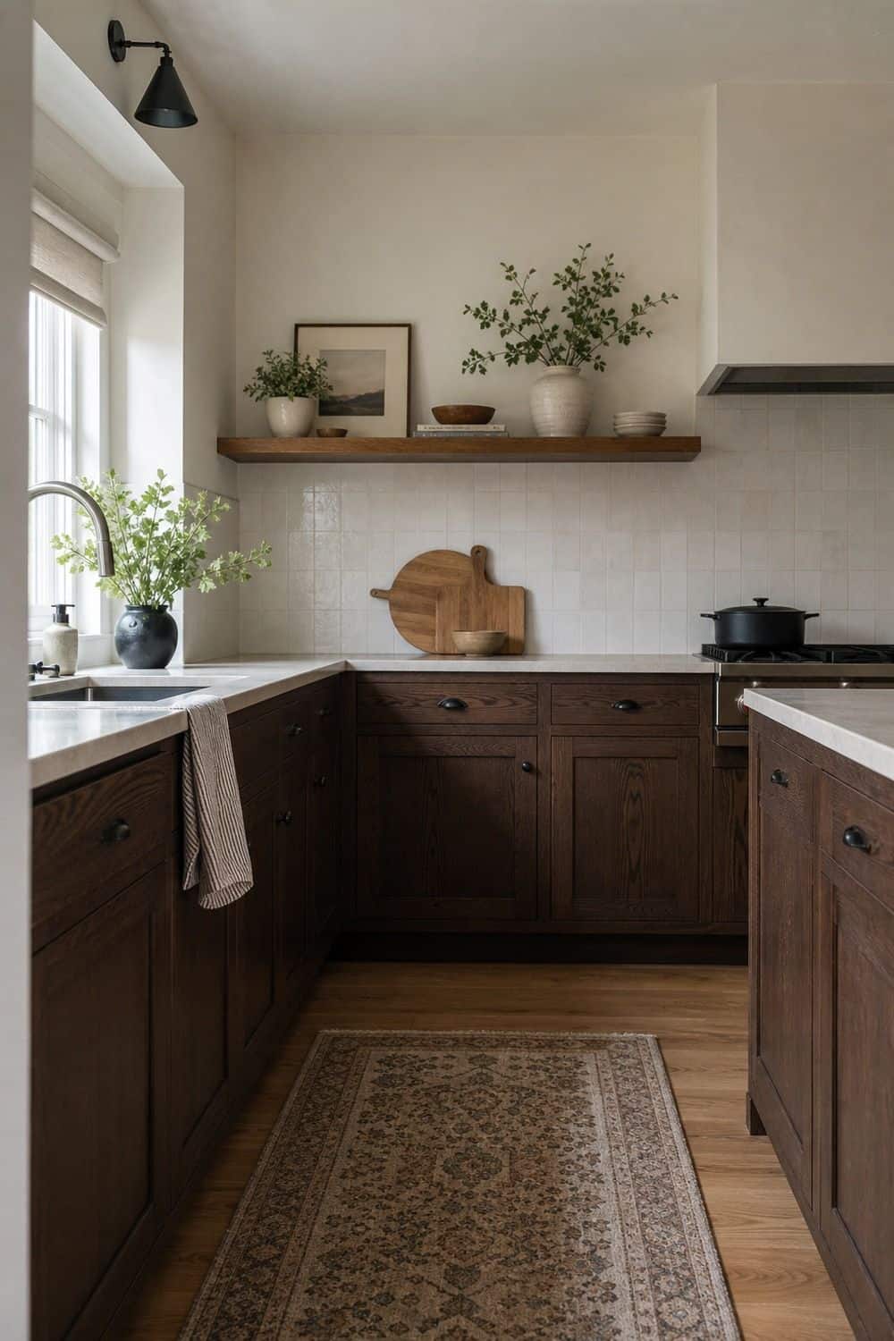 25 Warm Wood Kitchen Ideas for Natural Everyday Style Dark Oak Lower Cabinets for warm wood kitchen ideas