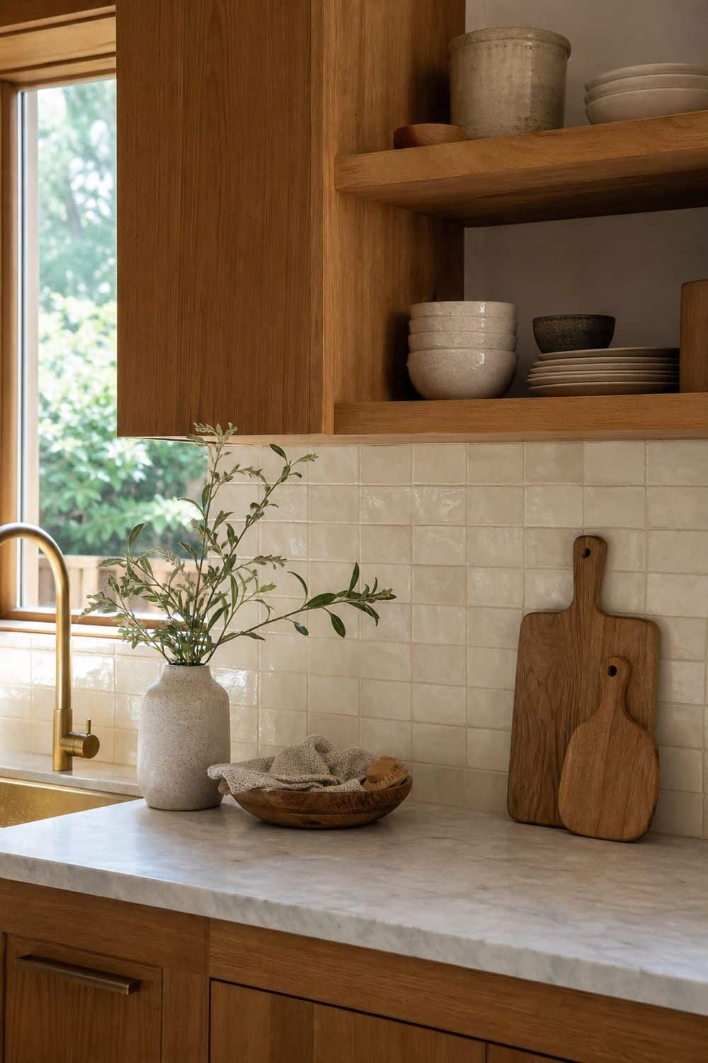 25 Warm Wood Kitchen Ideas for Natural Everyday Style Warm Wood With Handmade Cream Tile for warm wood kitchen ideas