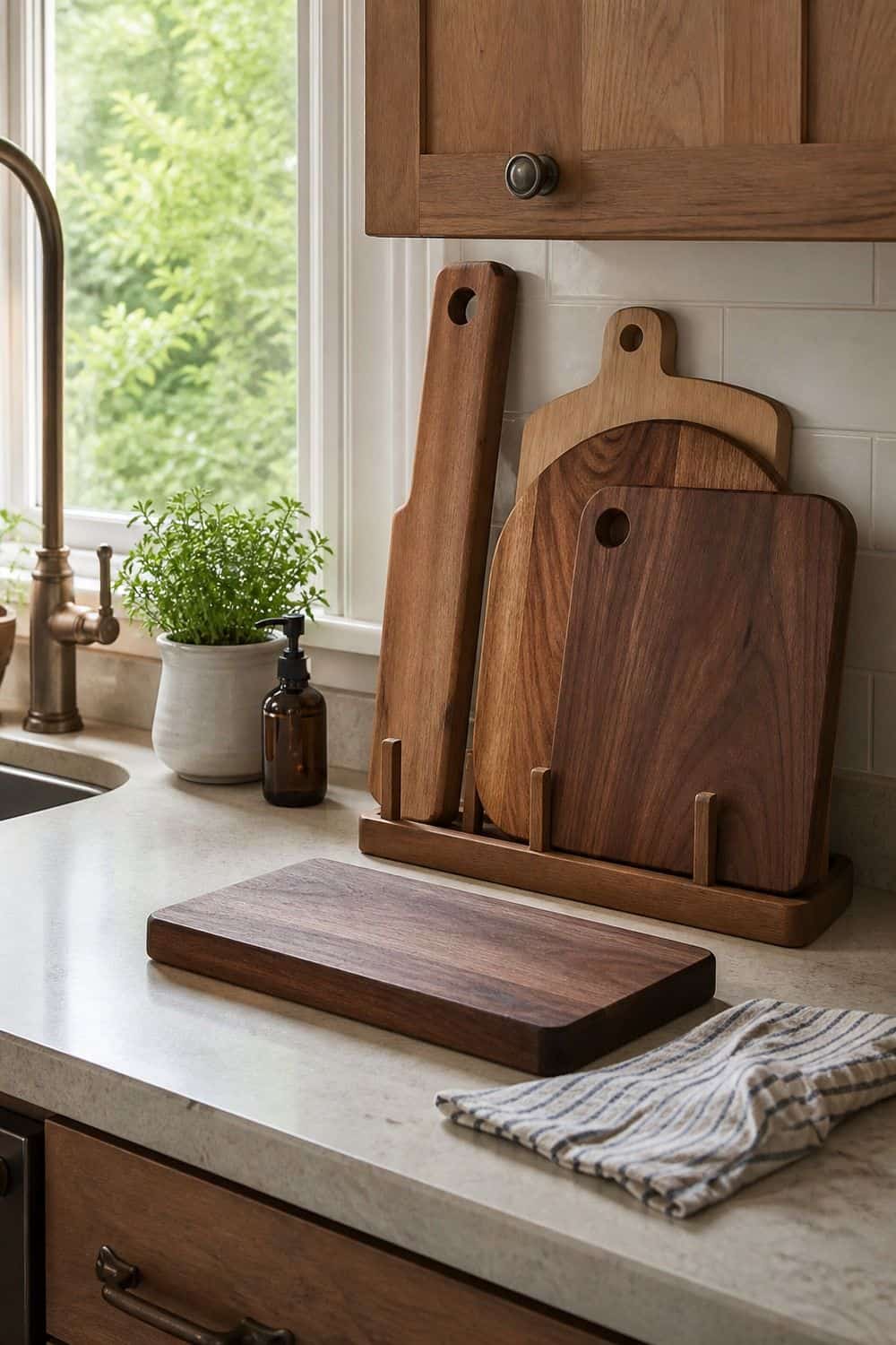 25 Warm Wood Kitchen Ideas for Natural Everyday Style Wood Cutting Boards as a Working Layer for warm wood kitchen ideas