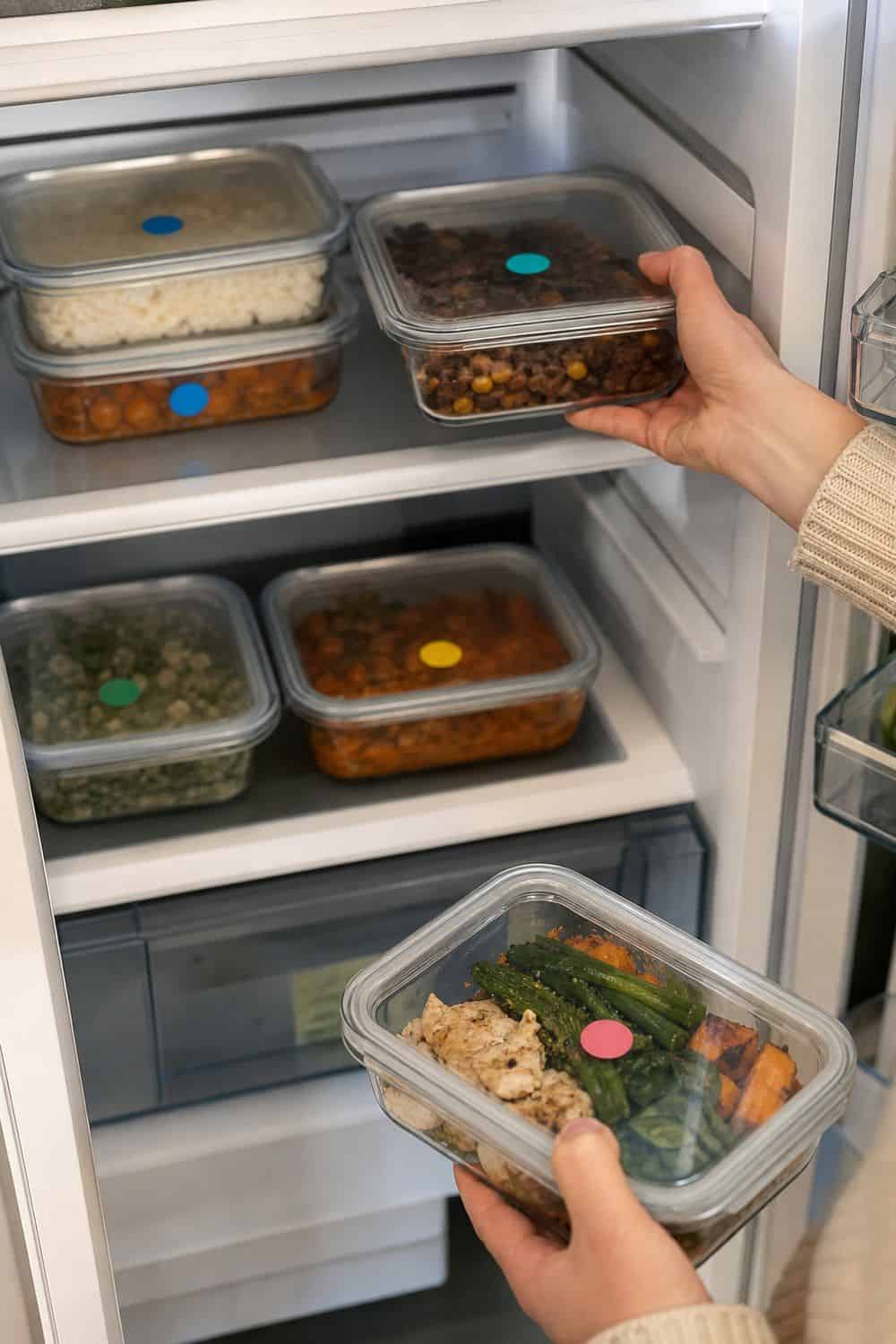 How to Do a Weekly Fridge Cleanout 5. Leftovers Sorted by Date and Next Job during a weekly fridge cleanout