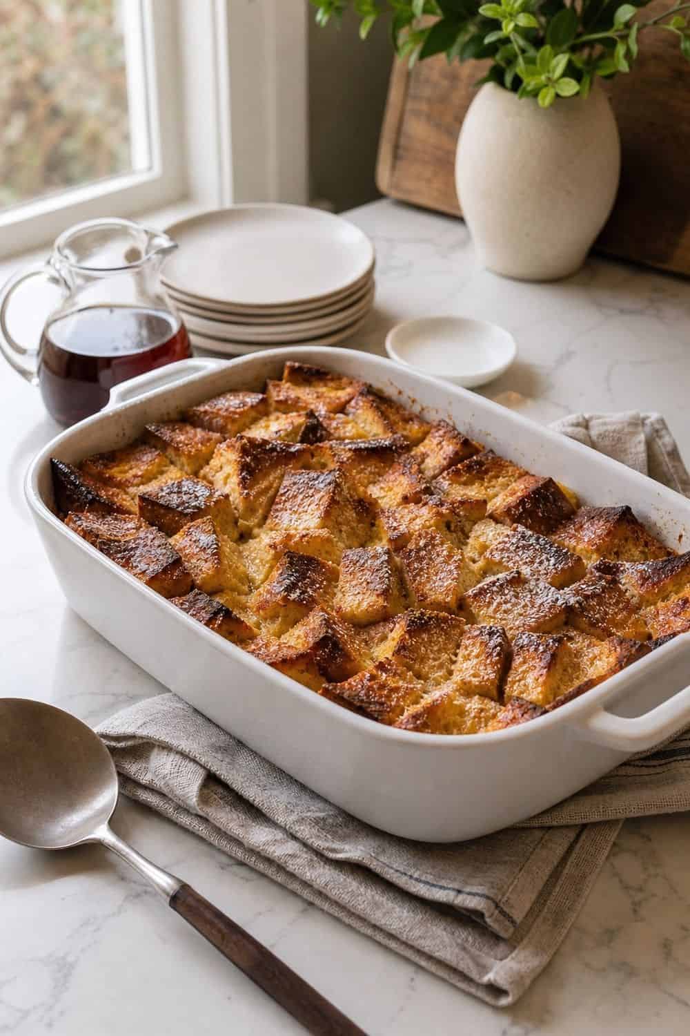 25 Winter Brunch Hosting Ideas for Easy Hosting 3. Add Overnight Baked French Toast winter brunch hosting idea
